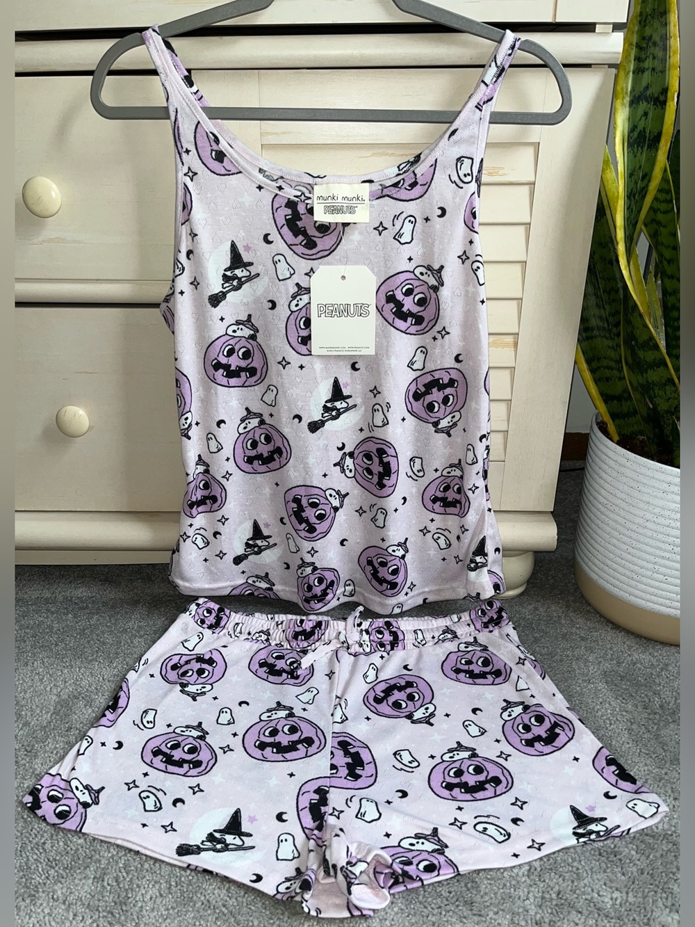 NWT Munki Munki Snoopy Halloween 2 Piece Set Large